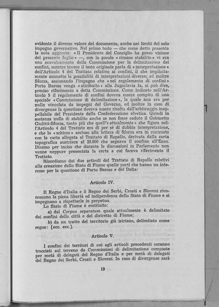 Nella realtà storica la "lettera segreta" di Sforza al ministro jugoslavo Trumbic